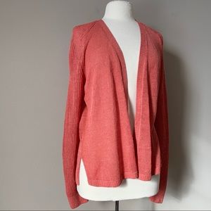 LOFT peach open knit cardigan